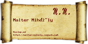 Malter Mihály névjegykártya