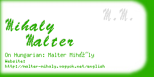 mihaly malter business card